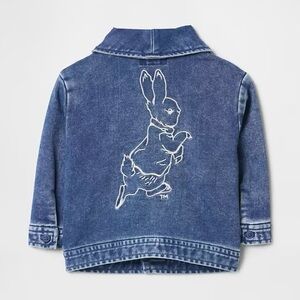 NWT Gap Baby Peter Rabbit™ Knit Denim Shawl Jacket Easter